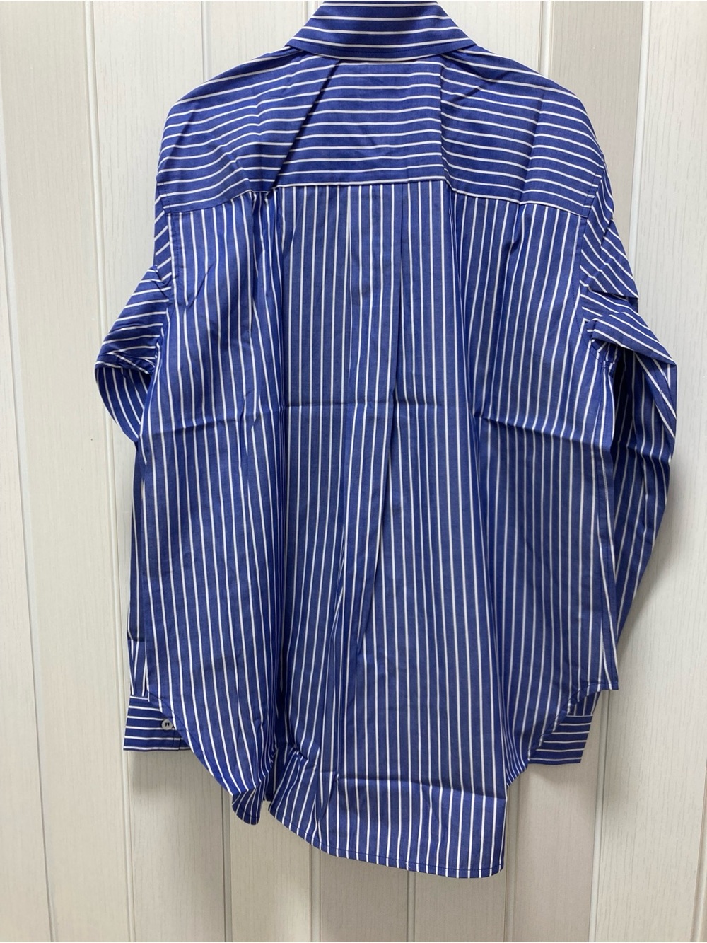 Toteme Oversized Striped Shirt in Blue and Navy - Picture 4 of 8